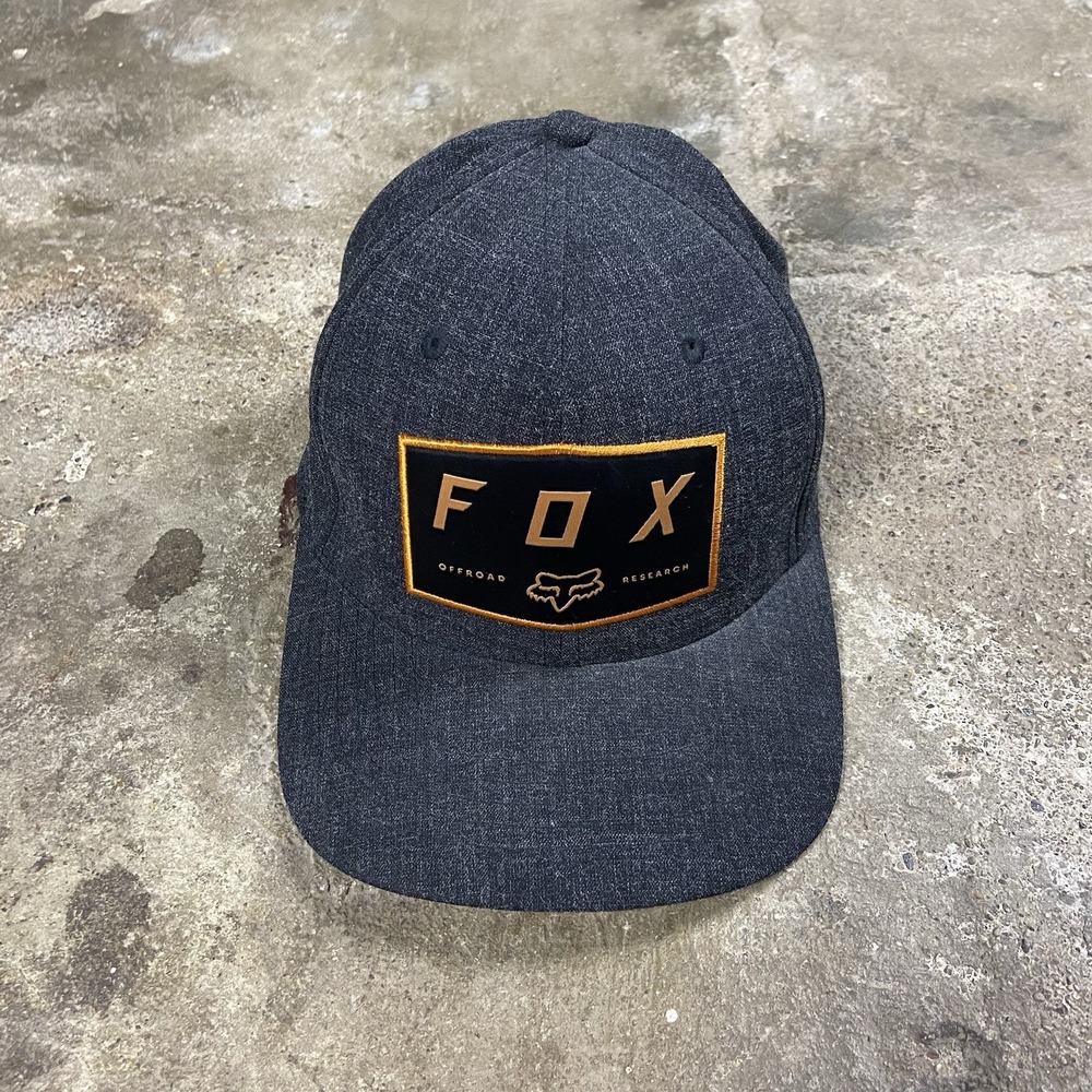 Vintage Y2K Fox Racing Cap‎ Size S/M Gray Off-road Research Motor Sports Graphic